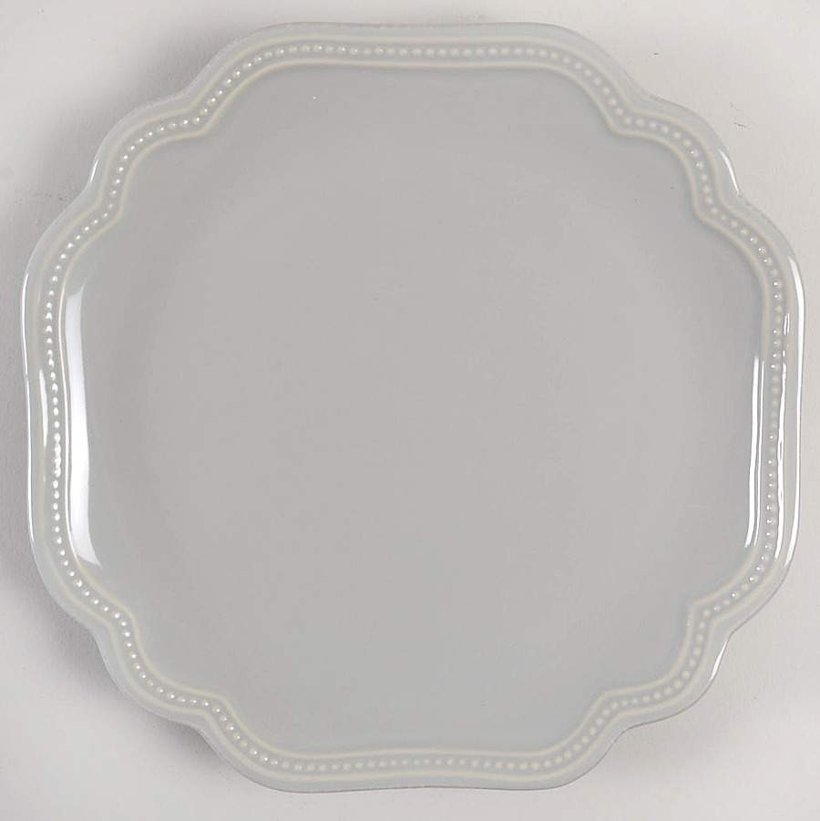 French Perle Bead Grey Accent Luncheon Plate by Lenox-1