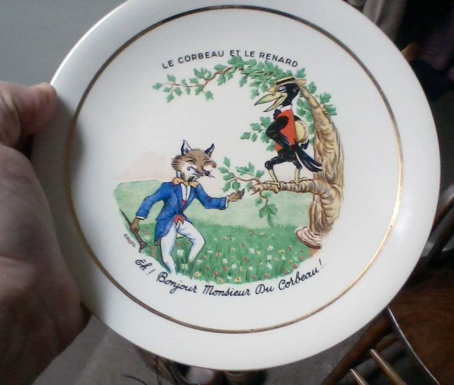 Aesop's Fables Appetizer Plate by Luneville-1
