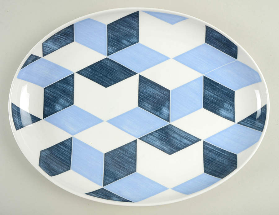 Blue Azzurro 16" Oval Serving Platter by Lenox-1