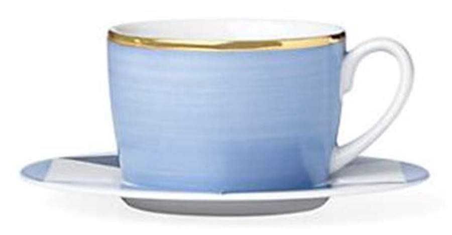 Blue Azzurro Flat Cup & Saucer Set by Lenox-1