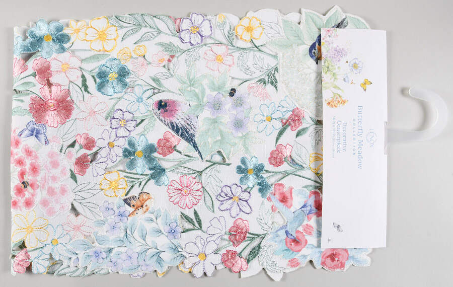 Butterfly Meadow Flutter 14" x 36" Cloth Table Runner by Lenox-1