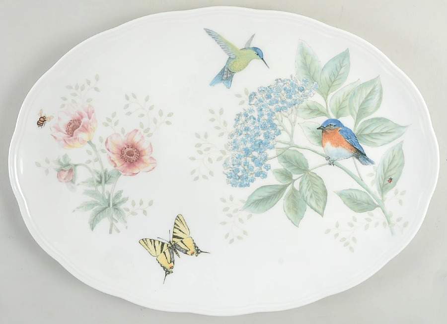 Butterfly Meadow Flutter 16" Oval Serving Platter by Lenox-1