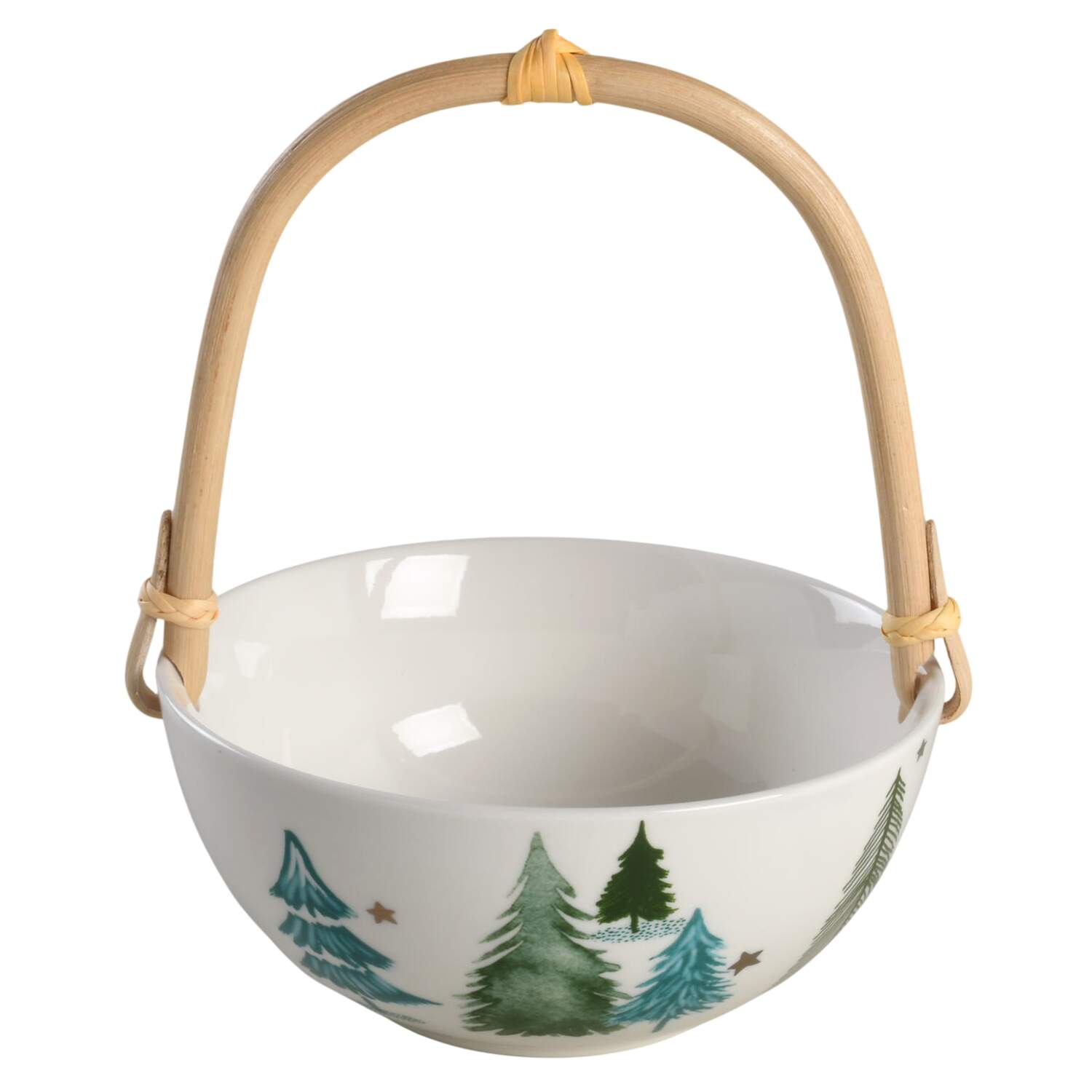 Balsam Lane 7''-7 1/4'' Basket W/Bamboo Handle HC by Lenox-1