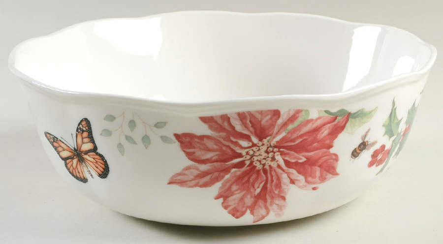 Butterfly Meadow Holiday 9" Round Serving Bowl by Lenox-1