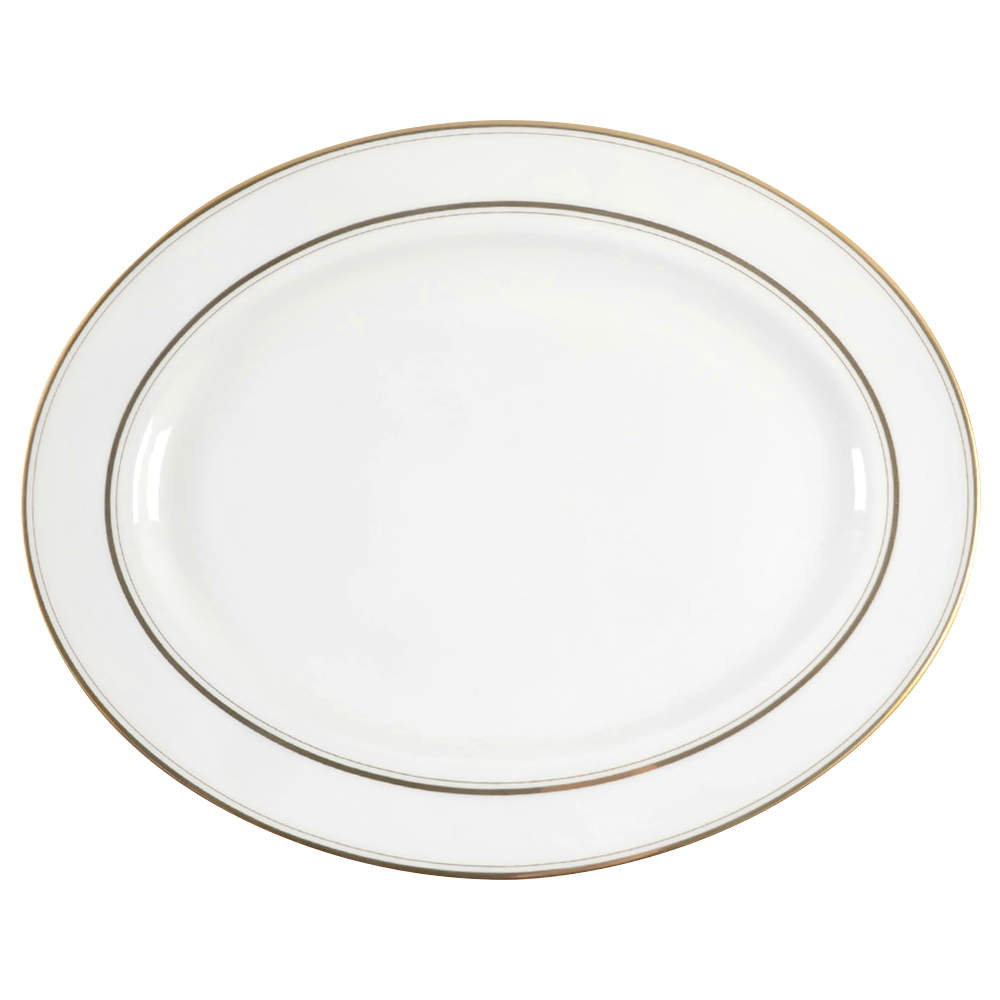 Library Lane Gold 16" Oval Serving Platter by Lenox-1