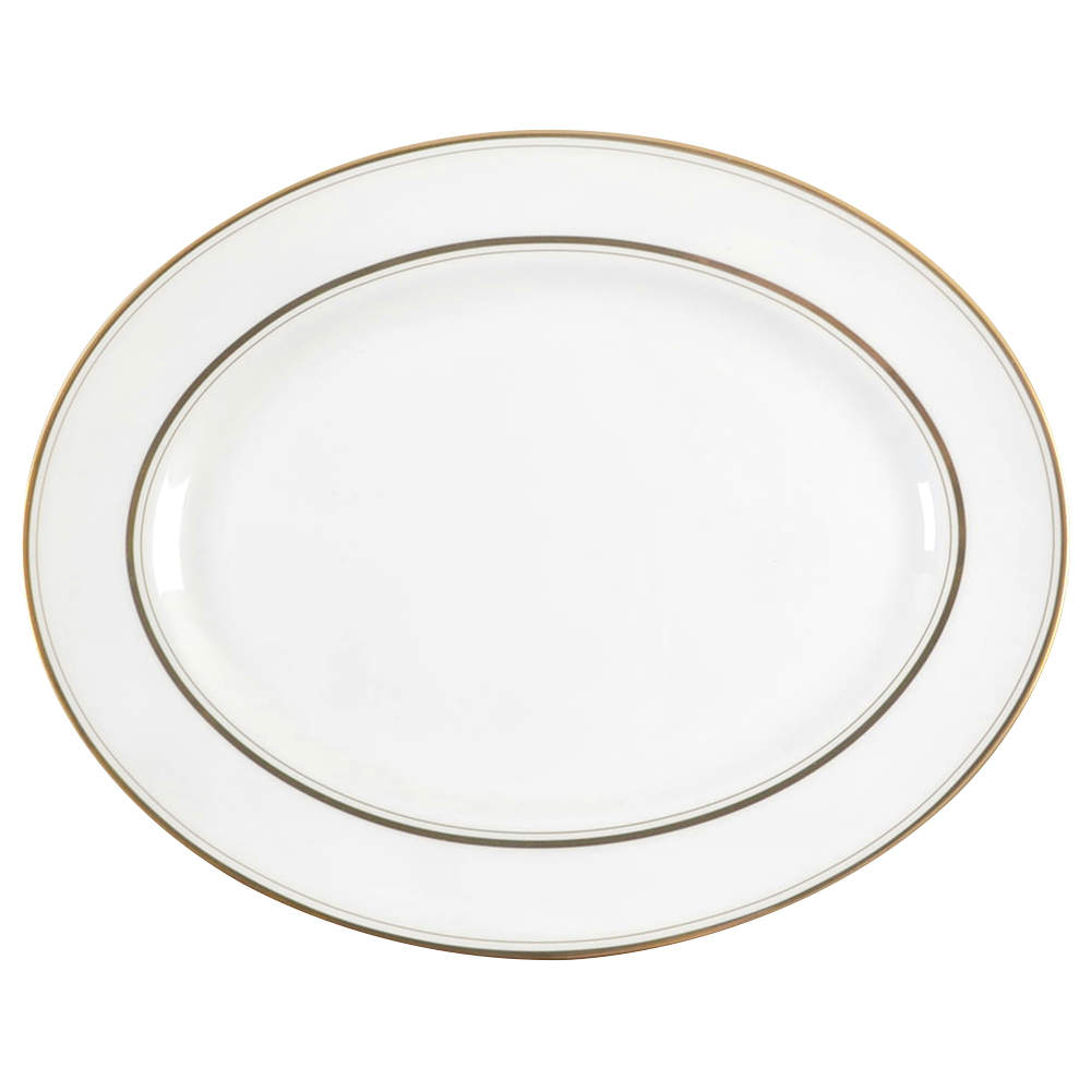 Library Lane Gold 13" Oval Serving Platter by Lenox-1