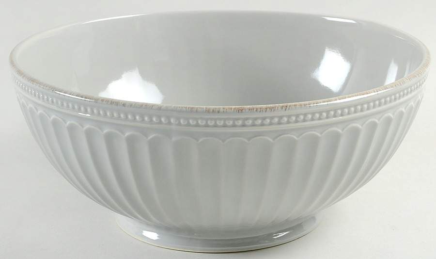 French Perle Groove Grey 10" Round Serving Bowl by Lenox-1