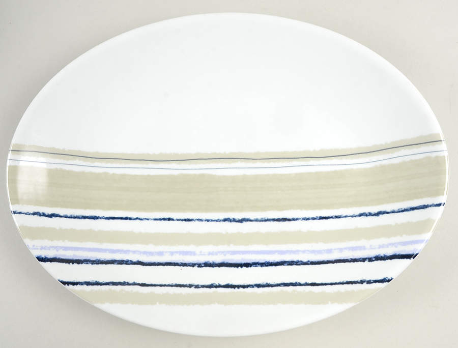 Woven Stripes Lavender 13" Oval Serving Platter by Lenox-1