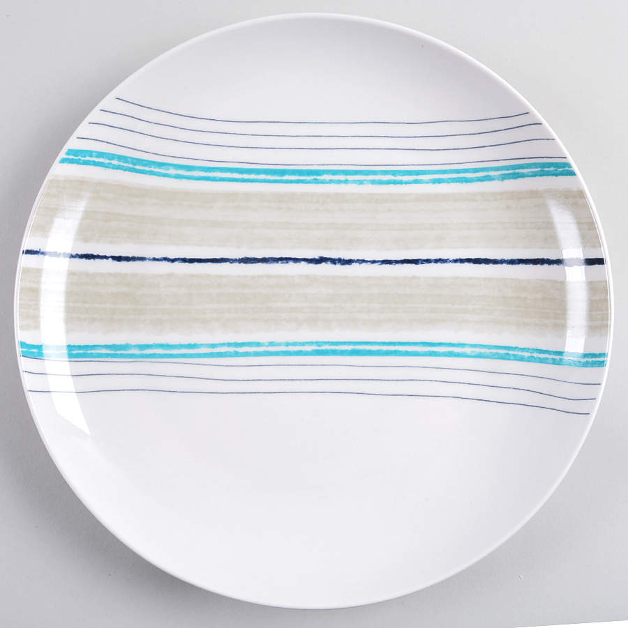 Woven Stripes Teal Dinner Plate by Lenox-1