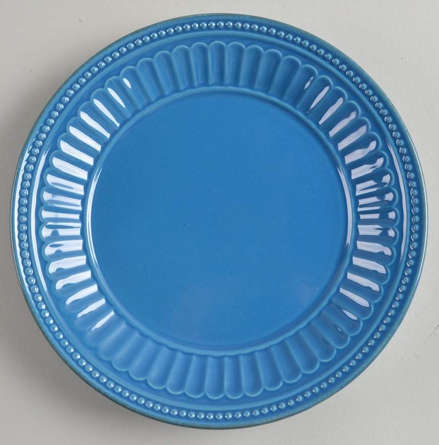 French Perle Groove Marine Blue Salad/Dessert Plate by Lenox-1