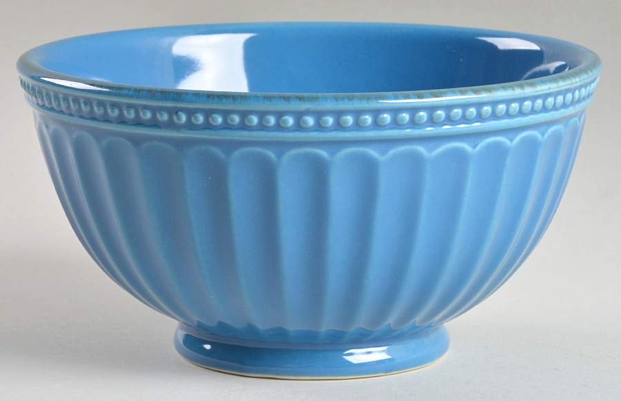 French Perle Groove Marine Blue Soup/Cereal Bowl by Lenox-1