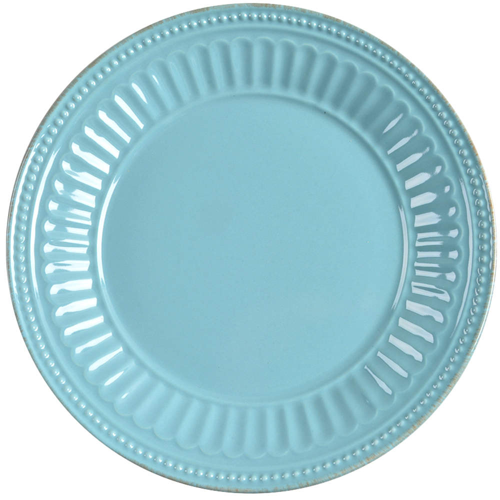 French Perle Groove Robins Egg Blue Salad/Dessert Plate by Lenox-1