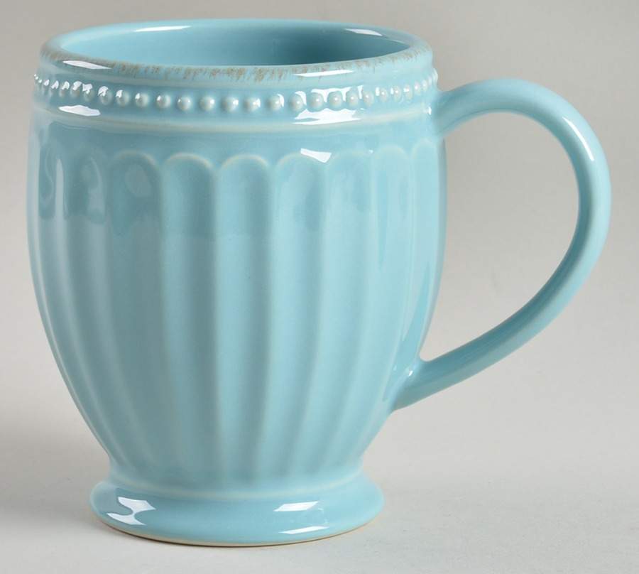 French Perle Groove Robins Egg Blue Mug by Lenox-1