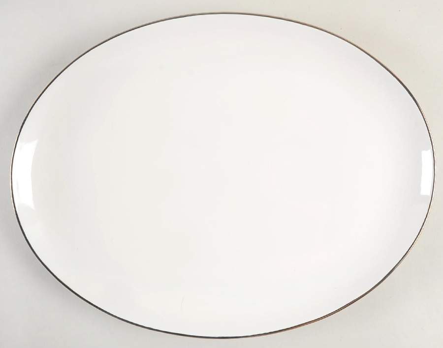 Trianna White 14" Oval Serving Platter by Lenox-1