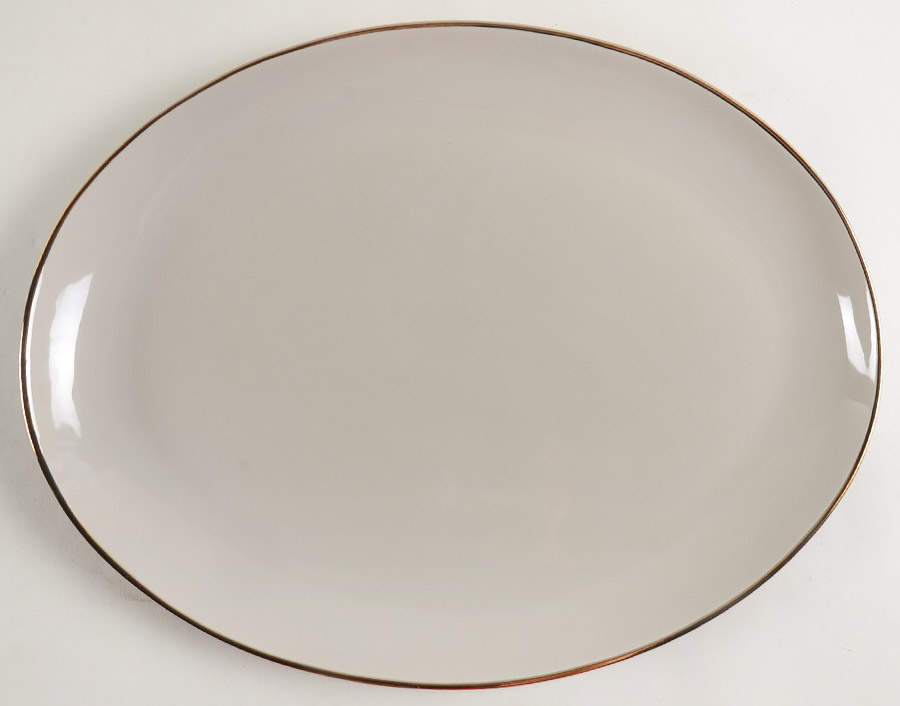 Trianna Taupe 14" Oval Serving Platter by Lenox-1