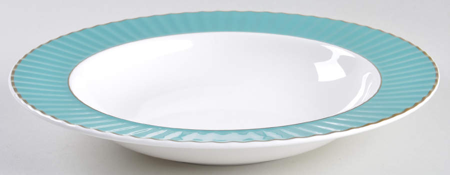 Pleated Colors Teal 9" Soup/Pasta Bowl by Lenox-1