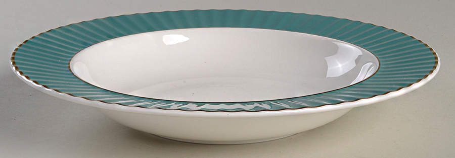 Pleated Colors Teal 9" Soup/Pasta Bowl by Lenox-1