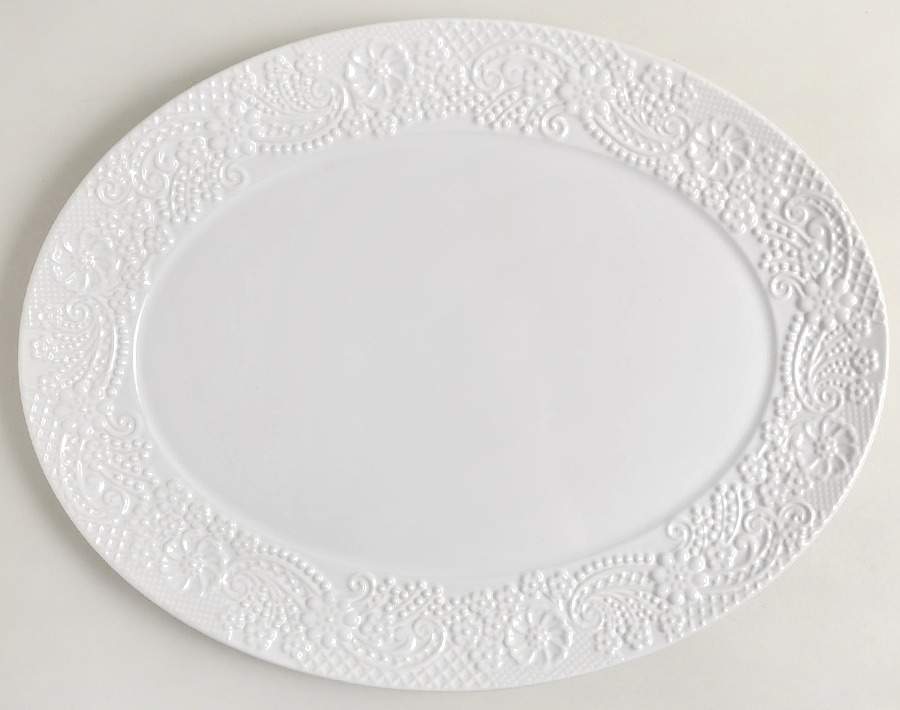 Chelse Muse Reactive White 16" Oval Serving Platter by Lenox-1