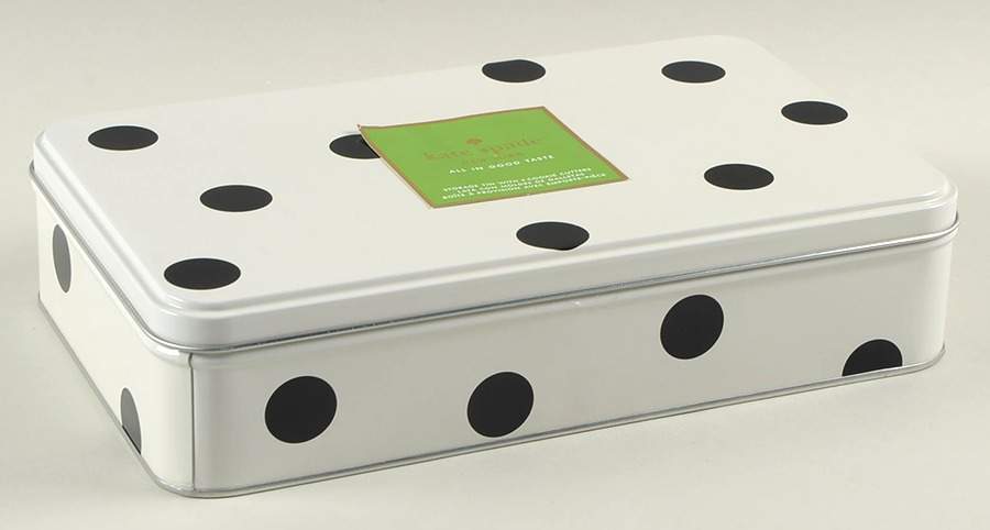 Deco Dot Black Storage Tin by Lenox-1