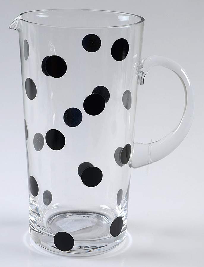 Deco Dot Black 64 Oz Glassware Pitcher by Lenox-1