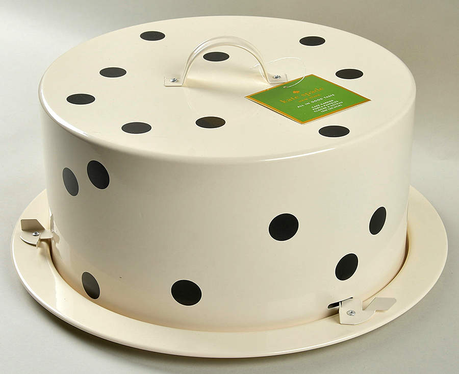 Deco Dot Black Plate for Metal Cake Safe by Lenox-1
