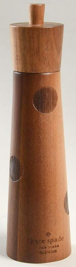 Deco Dot Black Wood Pepper Grinder by Lenox-1
