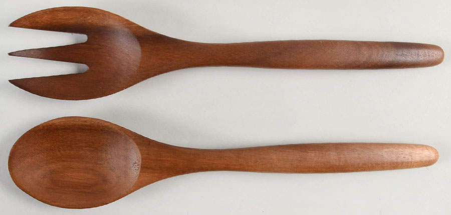 Deco Dot Black Wood Solid 2-Piece Salad Set by Lenox-1