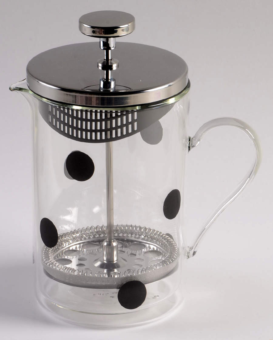 Deco Dot Black French Press Coffee Pot & Lid by Lenox-1