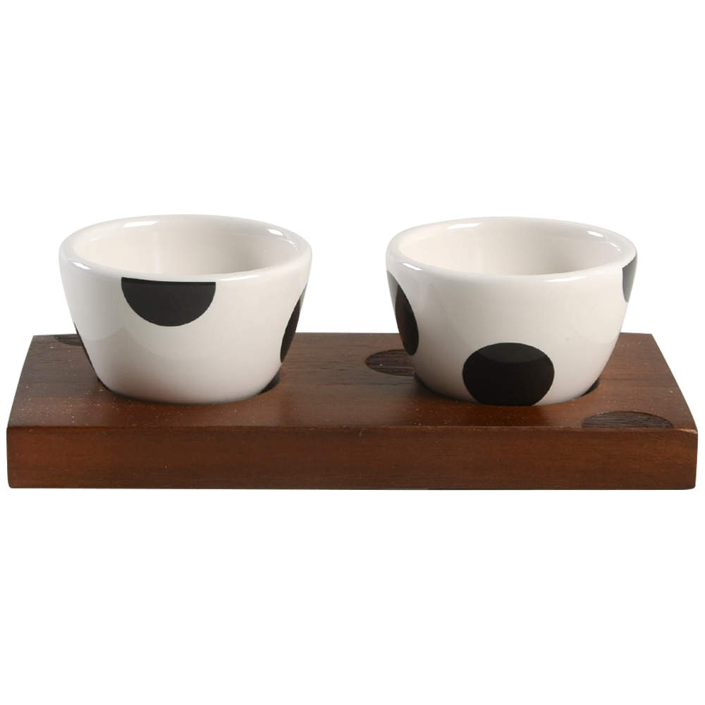 Deco Dot Black Salt & Pepper Pot Set w/Tray by Lenox-1