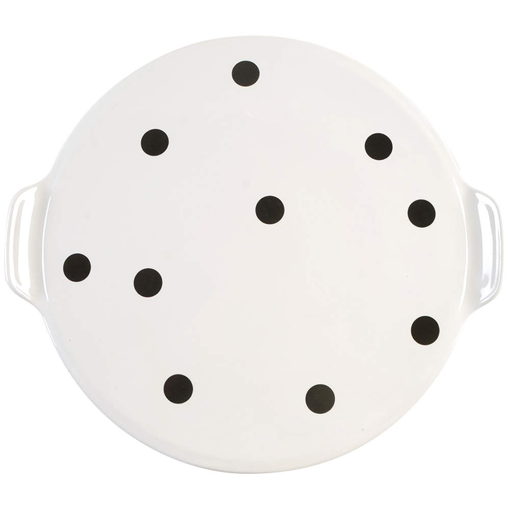 Deco Dot Black Round Pizza Baking Stone by Lenox-1