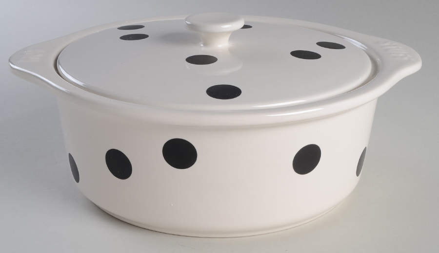 Deco Dot Black 2 Qt Round Covered Casserole by Lenox-1