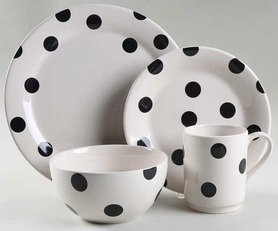 Deco Dot Black 4 Piece Place Setting by Lenox-1
