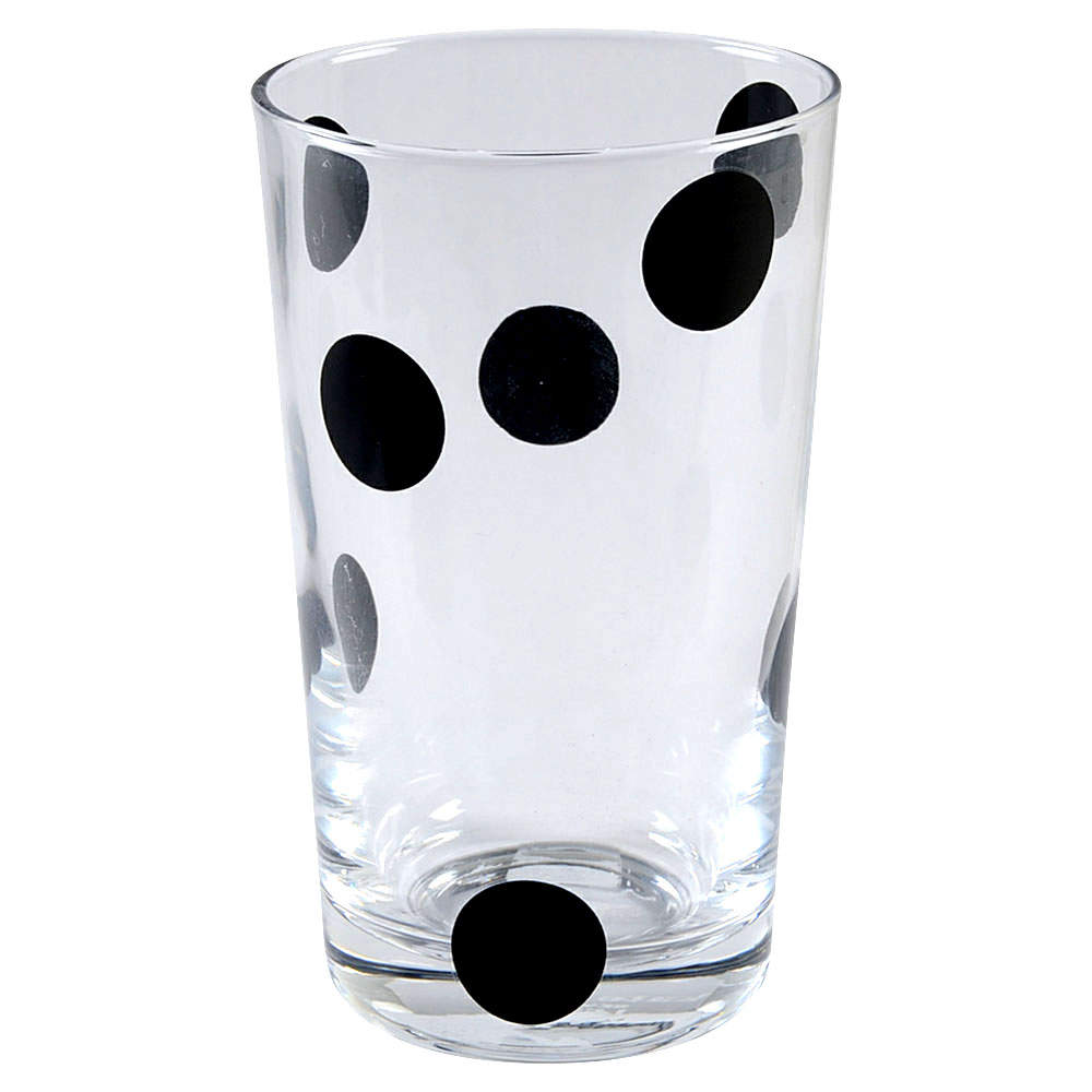 Deco Dot Black 12 Oz Glassware Tumbler by Lenox-1