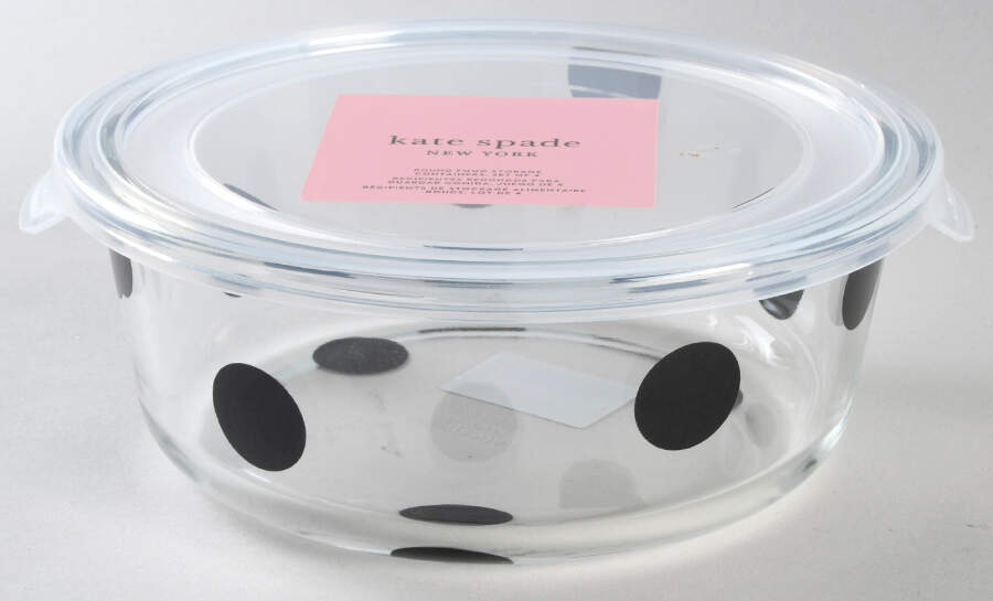 Deco Dot Black Medium Glassware Storage Jar & Lid by Lenox-1