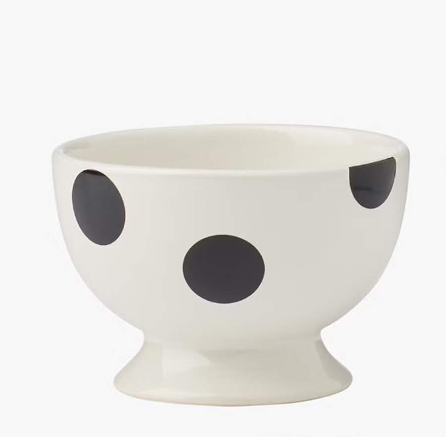 Deco Dot Black Footed Dessert Bowl by Lenox-1