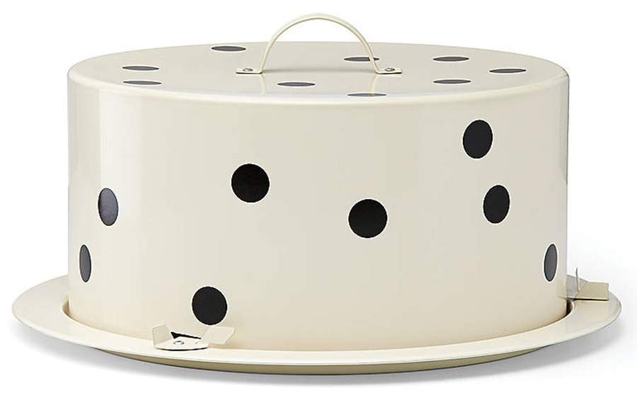 Deco Dot Black Metal Cake Safe & Lid by Lenox-1