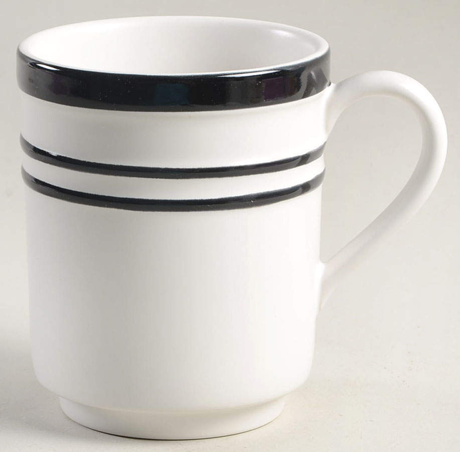 Sculpted Stripe Black Mug by Lenox-1