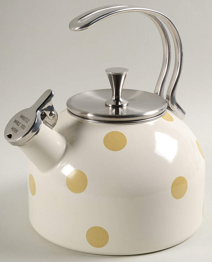 Deco Dot Gold Metal Kettle & Lid by Lenox-1