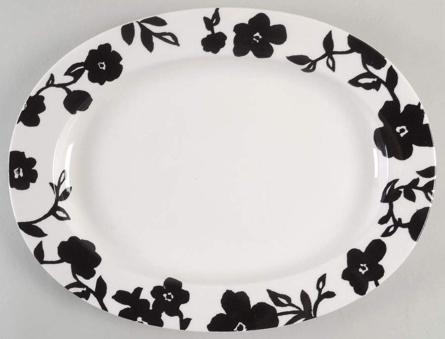 Primrose Drive Black 16" Oval Serving Platter by Lenox-1