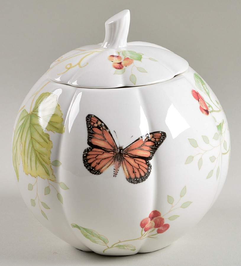 Butterfly Meadow Harvest Figural Treat Jar & Lid by Lenox-1