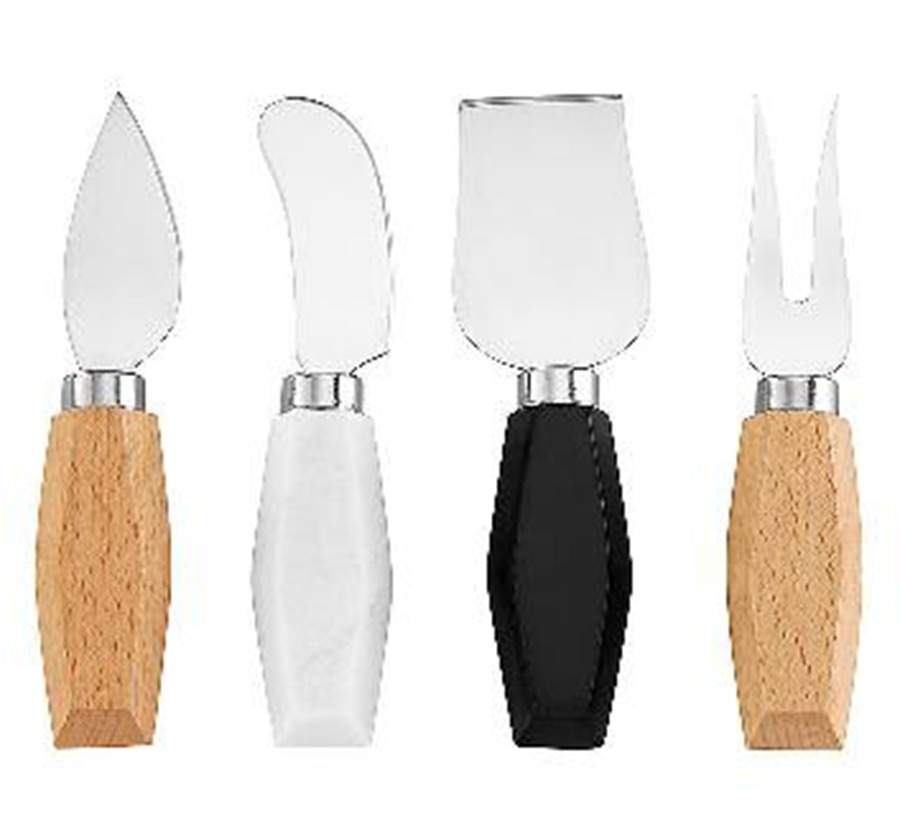 Platform (Wood & Marble) Cheese Knives with Wood & Marble Handle - Set of 4 by Lenox-1