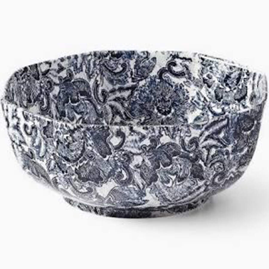 Faded Peony Indigo 8" Octagonal Vegetable Bowl by Ralph Lauren China-1