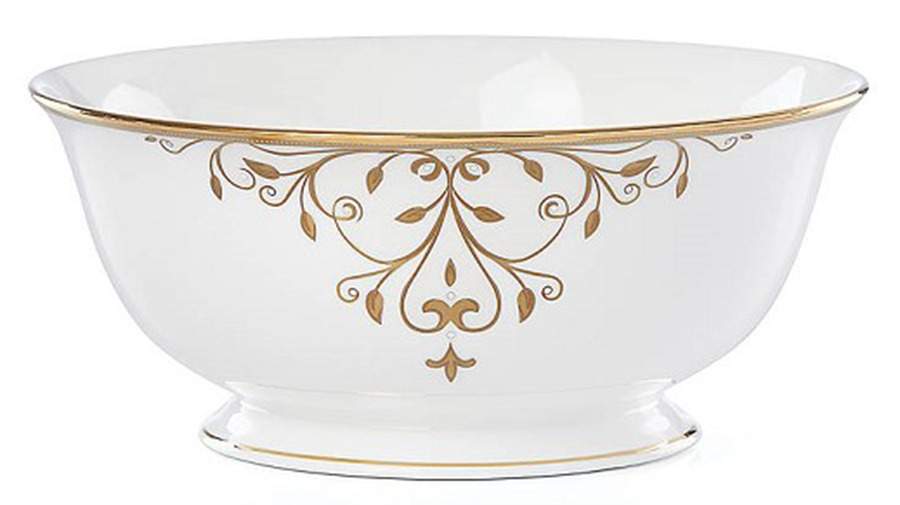 Opal Innocence Scroll Gold 8" Round Serving Bowl by Lenox-1