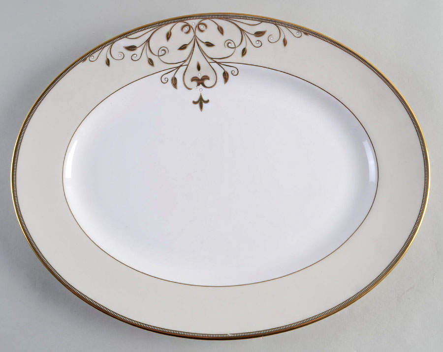Opal Innocence Scroll Gold 13" Oval Serving Platter by Lenox-1