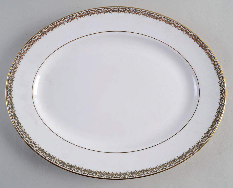 Lace Couture Gold 13" Oval Serving Platter by Lenox-1