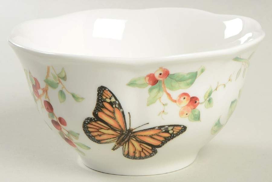 Butterfly Meadow Red Rice Bowl by Lenox-1