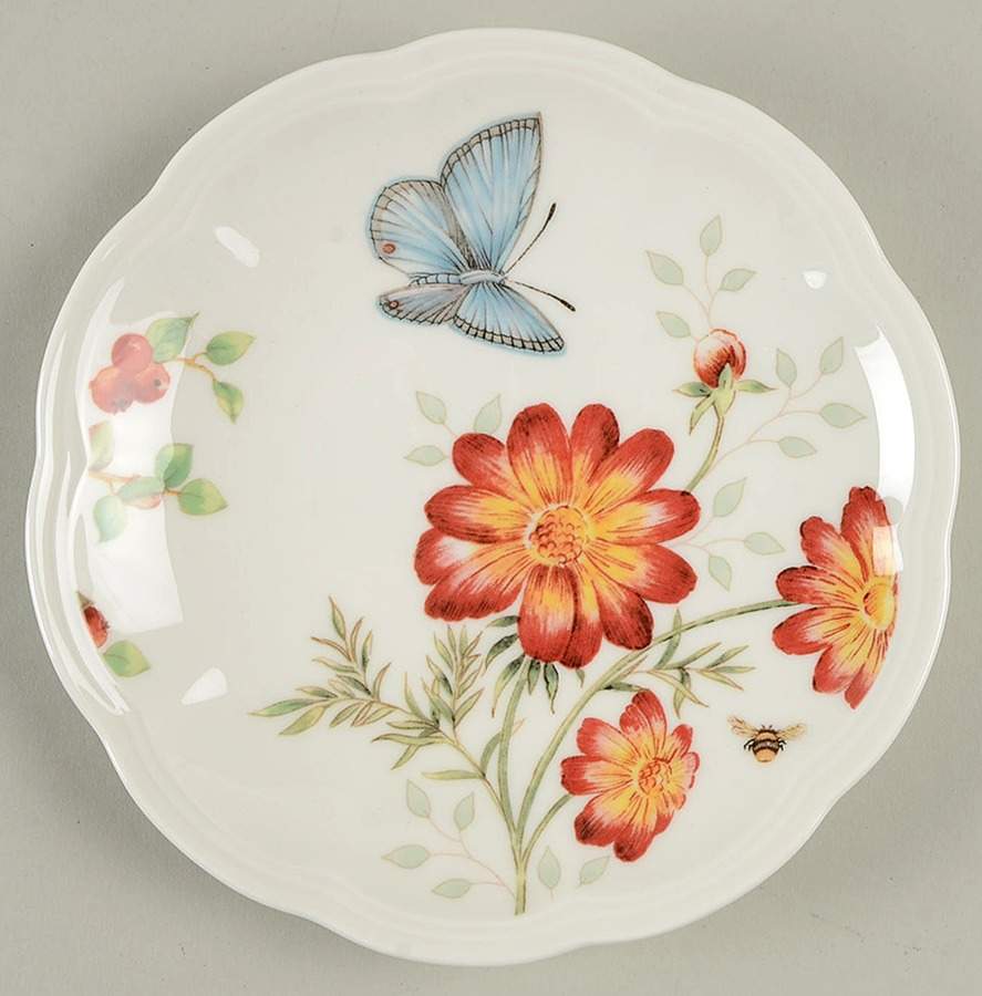 Butterfly Meadow Red Party Plate by Lenox-1