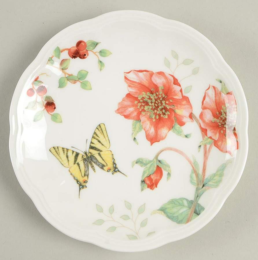 Butterfly Meadow Red Party Plate by Lenox-1