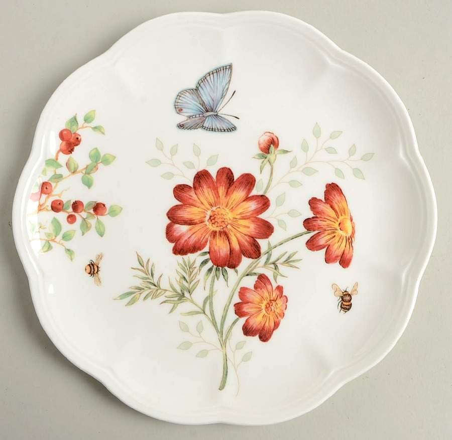 Butterfly Meadow Red Accent Luncheon Plate by Lenox-1