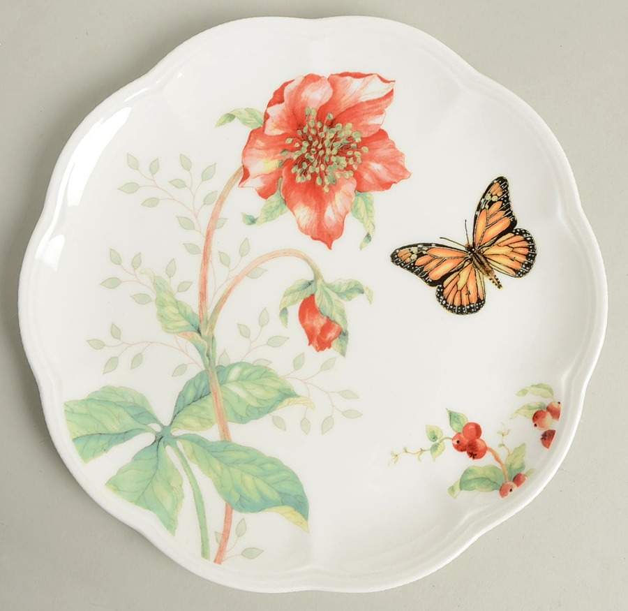 Butterfly Meadow Red Accent Luncheon Plate by Lenox-1